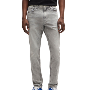 กางเกงยีนส์เดนิมทรงตรงคุณภาพสูงสำหรับผู้ชาย สไตล์วินเทจ ตกแต่งกระดุม ทรงสลิม ใส่สบาย เหมาะสำหรับฤดูใบไม้ผลิ/ฤดูร้อน - Product Image 4