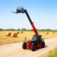 Chargeur télescopique agricole TR730 3T 7m avec fourche à palettes et direction crabée 4x4 pour la manutention des matériaux agricoles