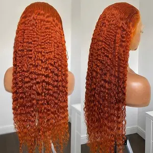 13X4 Gember Hd Lace Front Pruik 360 Onzichtbare Kant Gember Oranje Kleur Menselijk Haar Pruiken