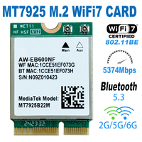 Tarjeta Lan inalámbrica M.2 5400Mbps Wi-Fi 7 MT7925 key E 2,4G 5G 6G BT5.3 Tarjeta de red Wifi Adaptador Dongle para Win 10/11 Laptop