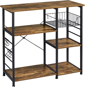3-Tier Standing Type Metal Clothing <b>Rack</b> with Wire Basket Organizer Shelf Multifunction Storage Cart - Product Image 1