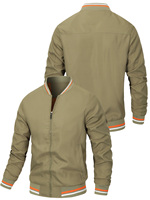 Veste pour homme, style minimaliste, fonctionnelle, 100% fibre de polyester, manches longues, couleur unie, fermeture éclair