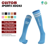 Chaussettes de football personnalisées avec logo, chaussettes de compression sportives au-dessus du genou pour hommes, femmes et jeunes, pour l'entraînement et les matchs