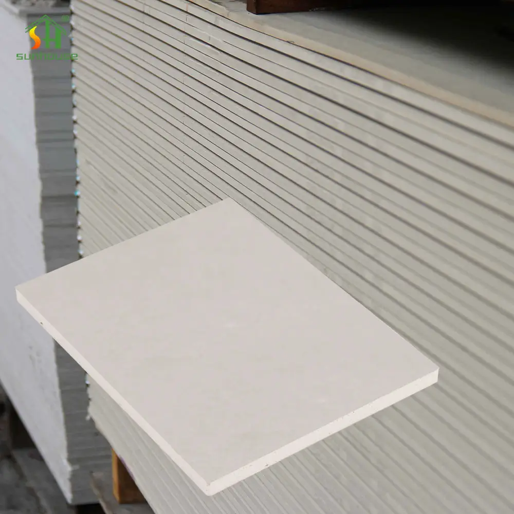 Low Price Sunhouse Good Flatness Gypsum Board Mould Resistance Drywal With Interior Decoration