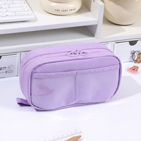 Trousse à crayons mignonne style Ins, pochette de papeterie multi-usages pour filles, cartes et badges de collection, grande capacité