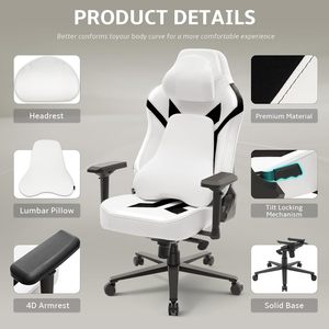 Top 5 des chaises de jeu E-Sports Elite Tilt Rocker Recliner Massage Sim Racing Seat Sillas <span class=keywords><strong>Gamer</strong></span> Pro <span class=keywords><strong>pour</strong></span> grands et grands joueurs Rose - Product Image 5