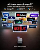 Projecteur laser triple 4K JMGO N1S Ultra avec WiFi/ 3000 lumens ANSI Android 11 Stéréo HIFI Prêt pour la 3D Netflix Portable de poche