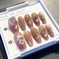 Uñas Postizas Hechas a Mano al por Mayor, Material ABS de Alta Calidad, Diseños Cuadrados y Almendrados, Surtidos Aleatoriamente, Precio de Fábrica