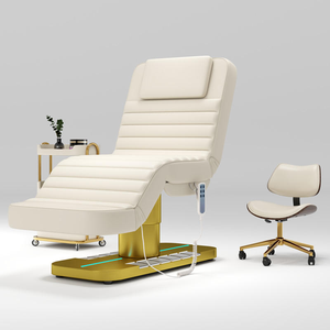 3 Motors Electric Beauty Bed Adjustable Facial Bed with Gold Base Massage Bed Eyelash Table for Salon - Product Image 1