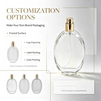 Flacon de parfum ovale vide en verre avec atomiseur doré, pompe réutilisable, pour personnalisation de marque - Vente en gros