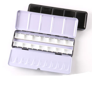 Palette de peinture en métal Aritst, boîte de 24 alvéoles pour aquarelle, gouache, acrylique et peinture à l'huile avec 1 pinceau - Product Image 3