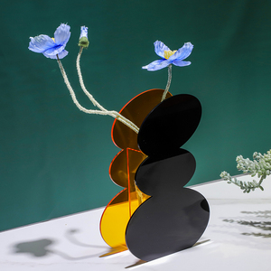 Florero Acrílico Bicolor de Estilo Nórdico Moderno, 16x23x6cm, Decoración Moderna para Mesa de Centro - Product Image 6