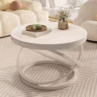 Table basse moderne en marbre et verre trempé avec rangement, écologique et facile à nettoyer, pour salon et usage domestique