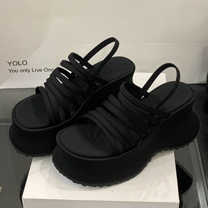 2025 Summer Fashion Leopard Print Women's Open Toe High <b>Heel</b> Sandals Thick Bottom Waterproof <b>Platform</b> Wedge <b>Heels</b> Plastic - Product Image 6