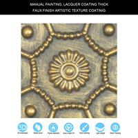 Panneaux artistiques en PVC or ancien facile à installer Ceil de toiture usé Faux finition Carreaux muraux décoratifs en étain imperméables