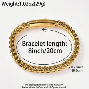 Bracelet unisexe en acier inoxydable plaqué or 18 carats, style hip-hop, chaîne fine, cadeau pour homme, vente en gros, bijoux Zeadear - Product Image 6