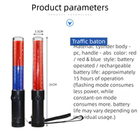 Bâton de signalisation portatif pour le contrôle du trafic en entrepôt, bâton d'avertissement LED portable rechargeable