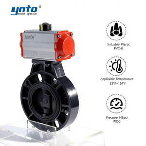 Vanne papillon en PVC-U résistante <span class=keywords><strong>à</strong></span> <span class=keywords><strong>la</strong></span> corrosion, électrique/pneumatique, pour équipement de gravure humide de conduites de distribution de produits chimiques - Product Image 3