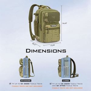 Sac à dos de pêche avec échantillon gratuit - Grand sac de pêche imperméable avec porte-cannes et 3 boîtes à accessoires - Équipement de pêche - Product Image 2