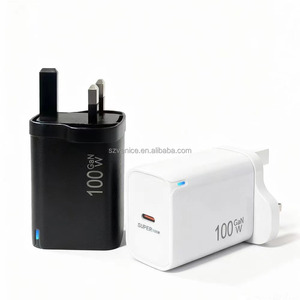 Chargeur USB-C PD GaN 100W avec prise EU US UK, adaptateur de <span class=keywords><strong>charge</strong></span> rapide USB Type C 100W pour téléphone portable <span class=keywords><strong>Samsung</strong></span>/Xiaomi, <span class=keywords><strong>charge</strong></span> rapide - Product Image 1