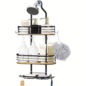 Étagère de salle de bain à 2/3/4 niveaux, panier de douche adhésif sans perçage, organisateur de douche à suspendre sur la porte - Product Image 6