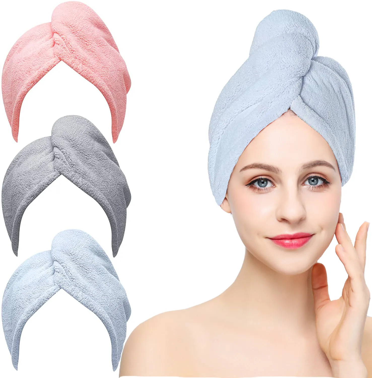 Khăn Sợi Nhỏ Dành Cho Người Lớn Sấy Khô Nhanh Khăn Tắm Tóc Dài Turban