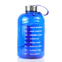 Bouteille d'eau de 2,2 L (demi-gallon) avec marqueur de temps, 74 oz, grandes gourdes d'eau pour la salle de sport et les grands événements sportifs