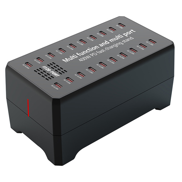 20 Ports 400W Multi USB C Charger Charging Station Dock Universal PD20W Gan Mobile Phone Desktop Chargers for Tablets