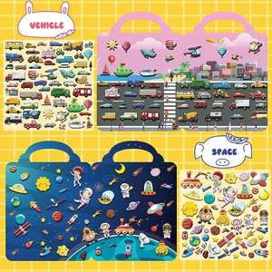 Écologique Réutilisable Étanche Activité Puzzle Jeu DIY Dress Up Amusant Cadeau gelée Autocollant Livre pour Enfants - Product Image 5