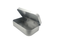 Boîte en étain rectangulaire de petite taille personnalisée de qualité alimentaire pour bonbons, chocolat, chewing-gum et emballage de menthe avec couvercle à charnière