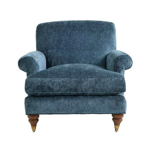 Poltrona con Design Floreale Tradizionale e Gambe in Legno Retrò, Comoda Poltrona Imbottita per Soggiorno e Camera da Letto - Product Image 6
