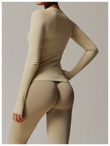 ODM ODM all'ingrosso set di abbigliamento attivo da <span class=keywords><strong>palestra</strong></span> vestiti da <span class=keywords><strong>donna</strong></span> 2 pezzi manica lunga maglietta Yoga leggingsset da <span class=keywords><strong>donna</strong></span> set da Fitness da <span class=keywords><strong>palestra</strong></span> - Product Image 2