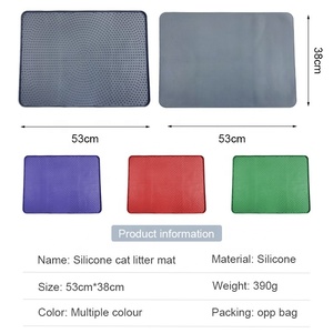 Alfombrilla de silicona ecológica para gatos con logotipo personalizado del fabricante, resistente al agua, fácil de limpiar, alfombrilla para mascotas, almohadilla para arena para perros y gatos - Product Image 2