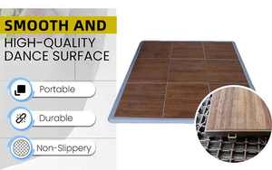 Ubin Lantai Dansa PVC Portabel Indoor Outdoor Tanpa Sambungan 3D Hitam Putih untuk Pernikahan Dijual - Product Image 3