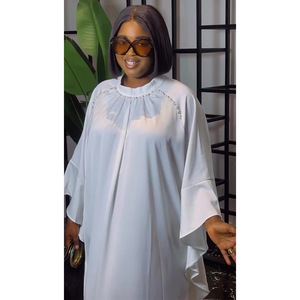 <span class=keywords><strong>Abito</strong></span> <span class=keywords><strong>Lungo</strong></span> Bianco Primavera 2026 <span class=keywords><strong>con</strong></span> <span class=keywords><strong>Maniche</strong></span> <span class=keywords><strong>a</strong></span> <span class=keywords><strong>Pipistrello</strong></span> e Perline, Stile Europeo-Americano, Taglie Forti, Casual - Product Image 4