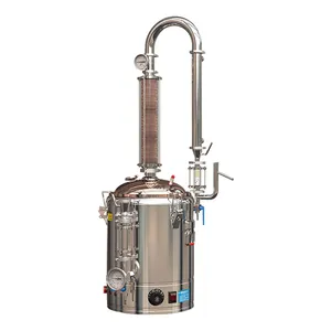Destilador de alcohol de acero inoxidable, 50L, columna de destilador de cobre, equipo de fabricación de hidrosol de manzanilla rosa