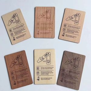 Premium RFID NFC 1K houten/bamboe visitekaartje mini-tag lasergravering waterdicht 13.56MHz betaalkaart hotels WIFI kantoren - Product Image 4