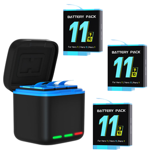 Boîte de charge triple Hongdak et kit de 3 emplacements pour cartes TF et stockage de batteries pour <span class=keywords><strong>GoPro</strong></span> Hero 5/6/<span class=keywords><strong>7</strong></span>/8 - Product Image 2