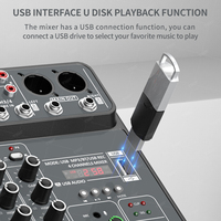 TNH-Mini table de mixage audio MC-QA04 avec interface USB pour PC enregistrant des instruments de guitare Podcast