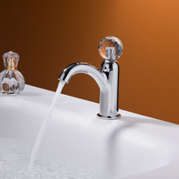 Robinet de lavabo en laiton massif avec poignée à bouton en cristal, mitigeur de lavabo à levier unique pour salle de bain, fabriqué à Kaiping