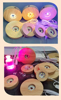 Lampe de nuit LED en bois, design illusion 3D, alimentation USB, lumière blanche chaude, lampe de chambre moderne