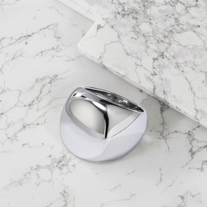 خواتم عصرية عصرية عصرية راقية ومطلية بالذهب من الفولاذ المقاوم للصدأ ، مرآة أمريكية بسيطة ومبالغ فيها للنساء - Product Image 4