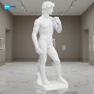 ミケランジェロ ダビデ像 白大理石彫刻 台座付き 等身大 大理石 ダビデ像 装飾用 - Product Image 6