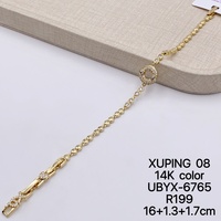 Bracelet de mode Xuping Jewelry, plusieurs styles, chaîne couleur or 14K, bracelet à maillons pavés de CZ synthétiques, vente en gros pour femmes