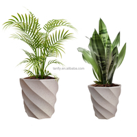 Pot de fleur de style argile fissurée Pot de plantes tropicales intérieur et extérieur Ensembles de 2