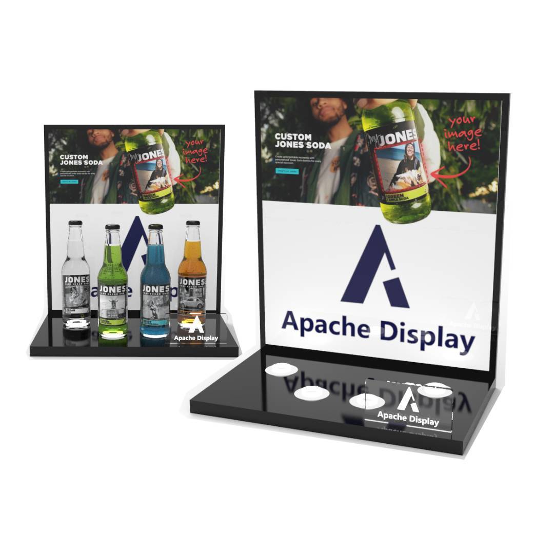 Customized Acrylic Tabletop Beverage Display Rack for Bars and Retail Shops Easy to Assemble