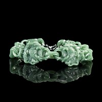 Bracelet en jade de jadeite naturel Dragon, bestiaire mythique interconnecté, style chinois unisexe, cadeau avec certificat d'évaluation C146