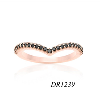Bague de fiançailles et de mariage pour femme Mlluki Fashion, en argent 925 plaqué or, avec zircon et pierre noire, motif couronne de princesse
