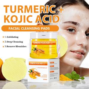 Almohadillas de Limpieza de Algodón de Marca Privada Personalizadas OEM, Cuidado de la Piel con Cúrcuma y Ácido Kójico para Uso Facial - Product Image 2