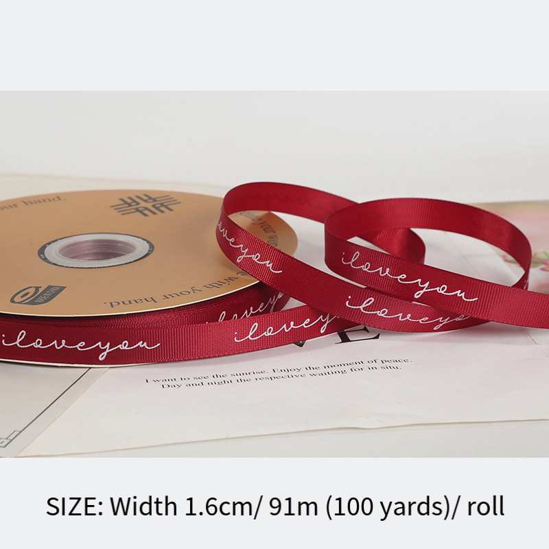 Vent rouge I LOVE 1.5cm 100yard